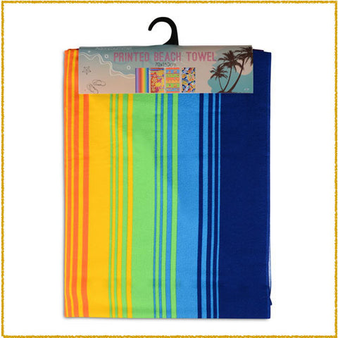 Beach Towel Microfibre Rainbow Stripe