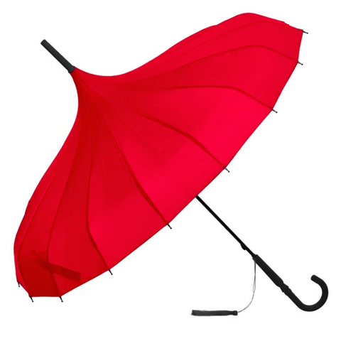 Ladies Umbrella Pagoda Oriental Red