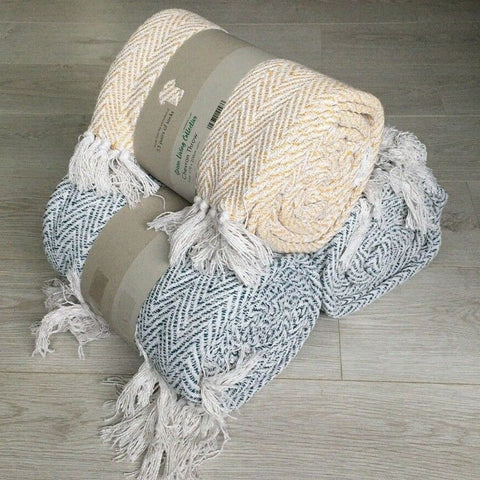 Recycled Cotton Throw Green Living Collective