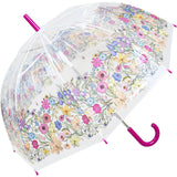 Ladies Umbrella Dome Floral Multi Pink