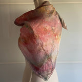 Ladies Vintage Scarf Multi Watercolour Effect