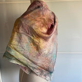 Ladies Vintage Scarf Multi Watercolour Effect