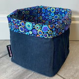 Denim Storage Boxes Set of 3 Blue Rowan Fabric