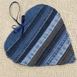 Decorative Denim Hanging Heart Decor (B)