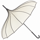 Ladies Umbrella Pagoda Ribbed Cream