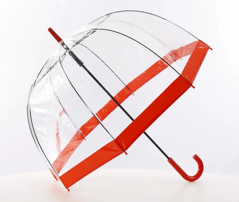 Ladies Umbrella Dome Clear Red Everyday