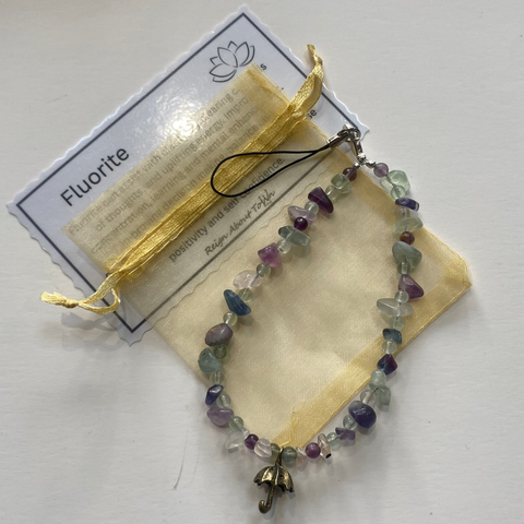 Fluorite Phone Strap Chip & Beads