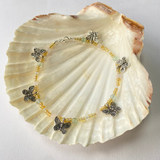Butterfly Garden Anklet Handmade Genuine Crystal