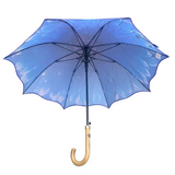 Ladies Umbrella Blue Gerbera Bloom Walking
