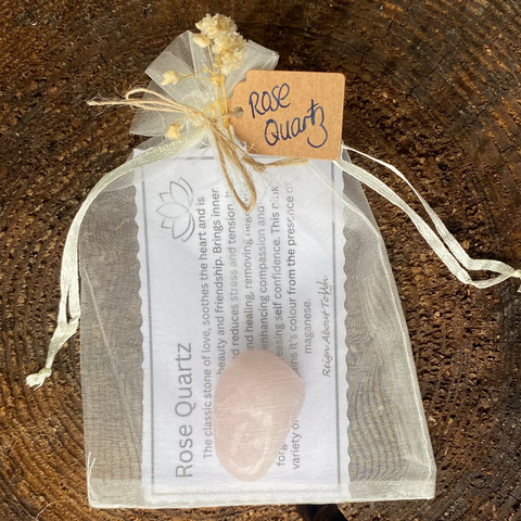 Rose Quartz T'Stone, Properties Card & Pouch