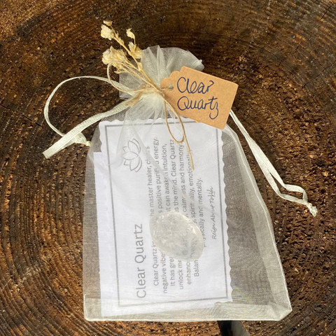 Clear Quartz T'Stone & Properties Card & Pouch