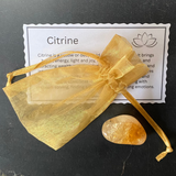 Citrine Tumblestone with Properties Card & Pouch