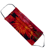 Floral patterned face mask with black elastic
