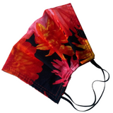 Floral-patterned face mask on a white background