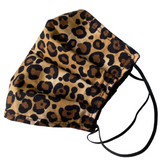 Leopard print face mask on a white background