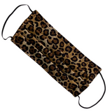 Leopard print face mask on a white background
