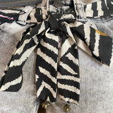Upcycled Denim Jeans Bag Zebra Print Belt