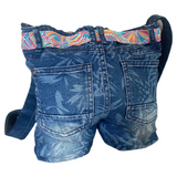 Upcycled Jeans Bag Multi Liberty Fabric Belt