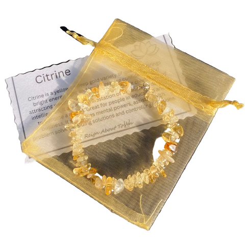 Citrine Chip Bracelet Silver Plated Clasp