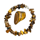 Tigers Eye Chip Bracelet and Crystal