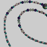 Glasses Chain Hematite Green Pink Beads