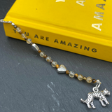 Handmade Tiger's Eye & Citrine Crystal Bookmark