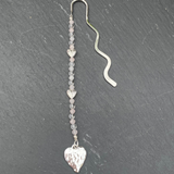Handmade Rose & Clear Quartz Crystal Bookmark