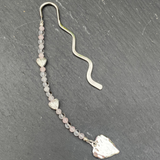 Handmade Rose & Clear Quartz Crystal Bookmark