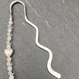 Handmade Rose & Clear Quartz Crystal Bookmark
