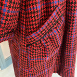 Ladies Vintage Jacket Size M Red Dogtooth