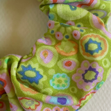 Hair Scrunchies with Bow Cotton Green Circles