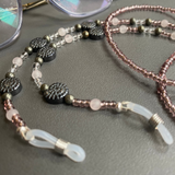 Glasses Chain Hematite and Rose