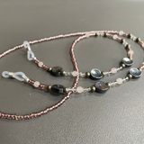 Glasses Chain Hematite and Rose