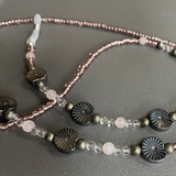 Glasses Chain Hematite and Rose