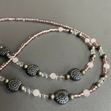 Glasses Chain Hematite and Rose