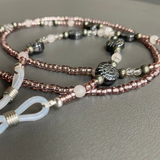 Glasses Chain Hematite and Rose
