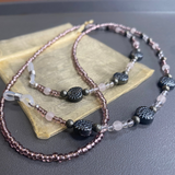 Glasses Chain Hematite and Rose
