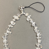 Clear Quartz Phone Strap Chip & Beads