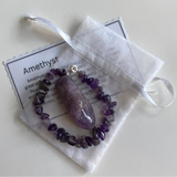 Amethyst Chip Bracelet and Crystal