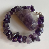 Amethyst Chip Bracelet and Crystal