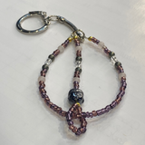 Crystal Buddha Keyring Hematite & Aubergine