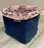 Denim Dog Toy Storage Box Personalised