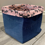 Denim Dog Toy Storage Box Personalised