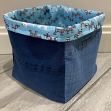 Denim Dog Toy Storage Box Personalised