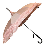 Walking Umbrella Pagoda Frilled Pink