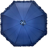 Walking Umbrella Pagoda Triple Frill Navy