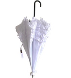 Walking Umbrella Pagoda Triple Frill White