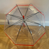 Ladies Umbrella Dome Clear Red SOAKE