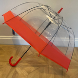 Ladies Umbrella Dome Clear Red SOAKE