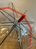 Ladies Umbrella Dome Clear Red SOAKE